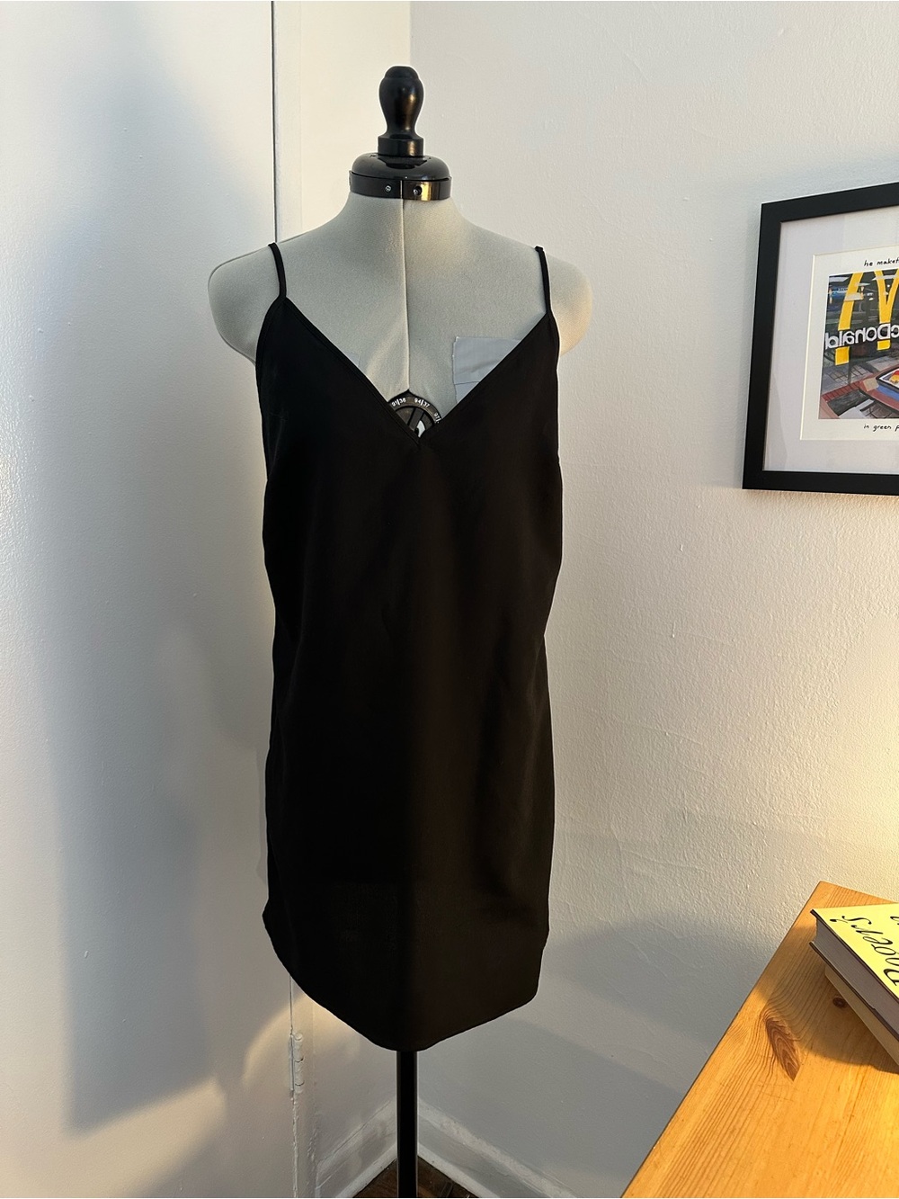 Sandro Black Spaghetti-Strap Slip Dress